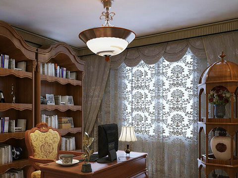 慈世堂:窗帘在书房的作用，让书房没有煞气